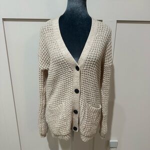American Eagle Outfitters Cream Button-Up Cardigan